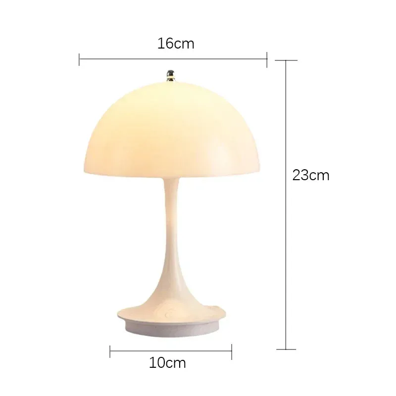 Portable LED Mushroom Table Lamp - USB Rechargeable