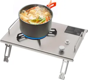 Portable Outdoor Gas Stove 13,648 BTU Gas Stove, Stainless Steel, Single-Burner, Camping Stove Camping Burner for Outdoor Cooking Turkey Fry, Crawfish Boil, Homebrewing, Sliver