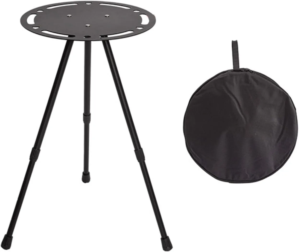 Portable Outdoor Side Table Aluminum Alloy Folding Round Table Camping Table for Camp Coffee Travel
