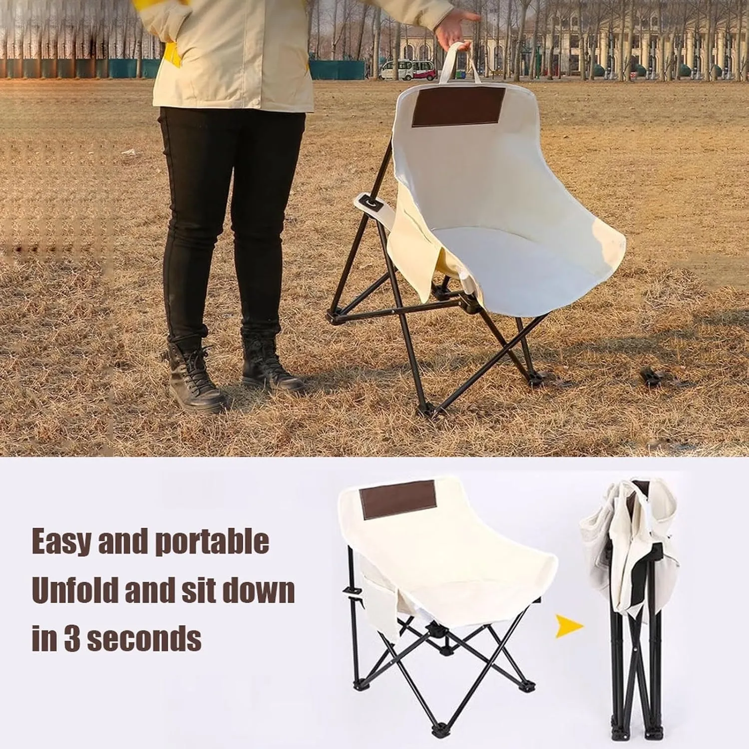 Portable Picnic Table airs Sets with Collapsible Roll up Carbon Steel Camp Side Table Folding Camping airs Lightweight Foldable Compact Table for Bea BBQ