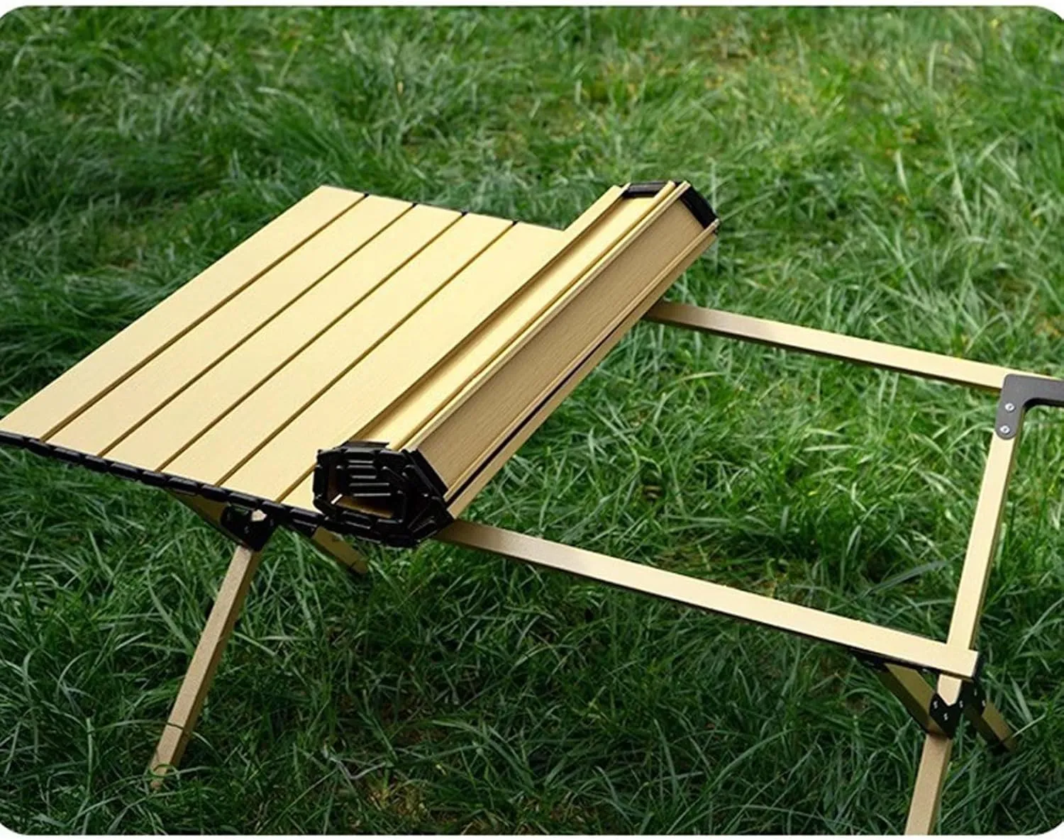 Portable Picnic Table airs Sets with Collapsible Roll up Carbon Steel Camp Side Table Folding Camping airs Lightweight Foldable Compact Table for Bea BBQ