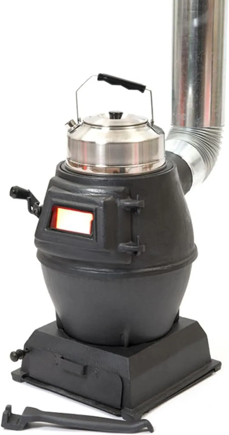 Portable Stainless Steel Backpack Stove | Large Tent Stove for Outdoor Camping, Hiking, Picnic, and Barbecue | Multi-Fuel Wood Burning Stove with Grill Grate & All Accessories(Black)