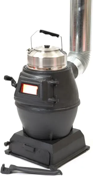Portable Stainless Steel Backpack Stove | Large Tent Stove for Outdoor Camping, Hiking, Picnic, and Barbecue | Multi-Fuel Wood Burning Stove with Grill Grate & All Accessories(Black)