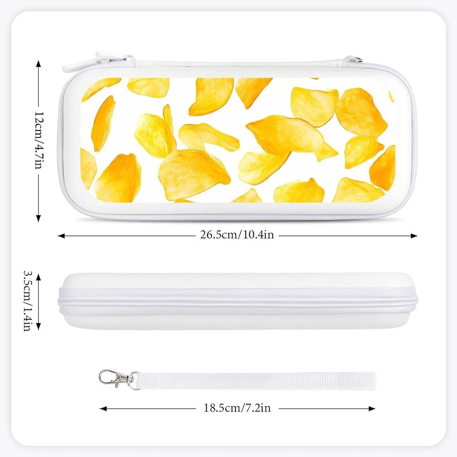 Potato Chips Compatible with Switch Carrying Case Hard Travel Game Bag Pouch with 15 Games Accessories