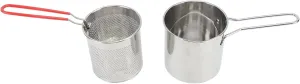 Pots Pans Pot Compact Portable Cooking Pan with Strainer Non Stick Deep Saute Ergonomic Handle Olecranon Type Diversion for Home Camping Stainless Steel Frying Stainless (4 Piece Set:Frying Pot