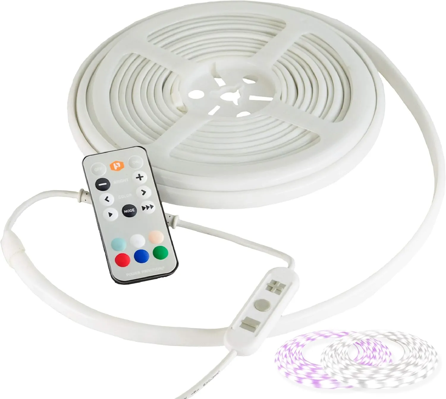 Power Practical Luminoodle Basecamp - 20 ft LED Outdoor String Lights - 12V Outdoor Color Changing Lighting Strip with Remote for Boats, RV, Camping, Patio - Waterproof Light Rope up to 1000 Lumens