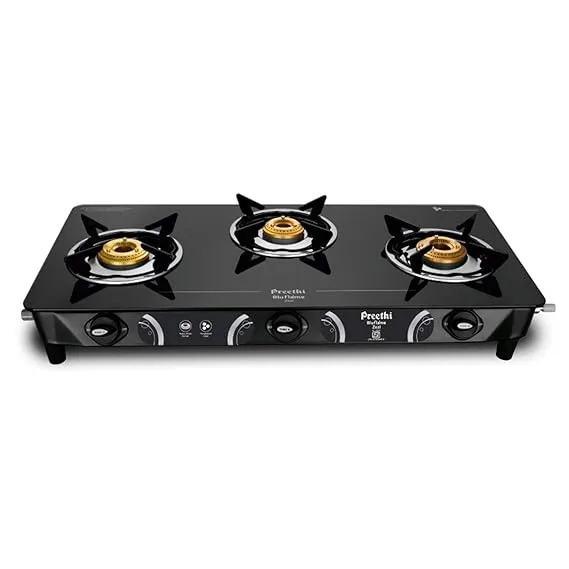 Preethi Zeal 3 Burner Glass Top Gas Stove