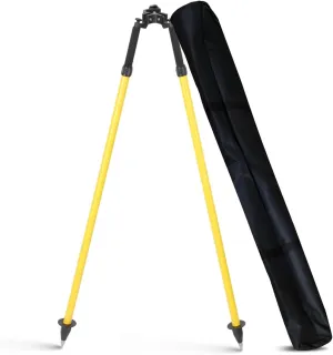 Professional Aluminum Surveying Bipod | Thumb-Release Adjustable Legs | Compatible with 1"-1.5" Poles & GNSS/Total Station Equipment(Yellow)