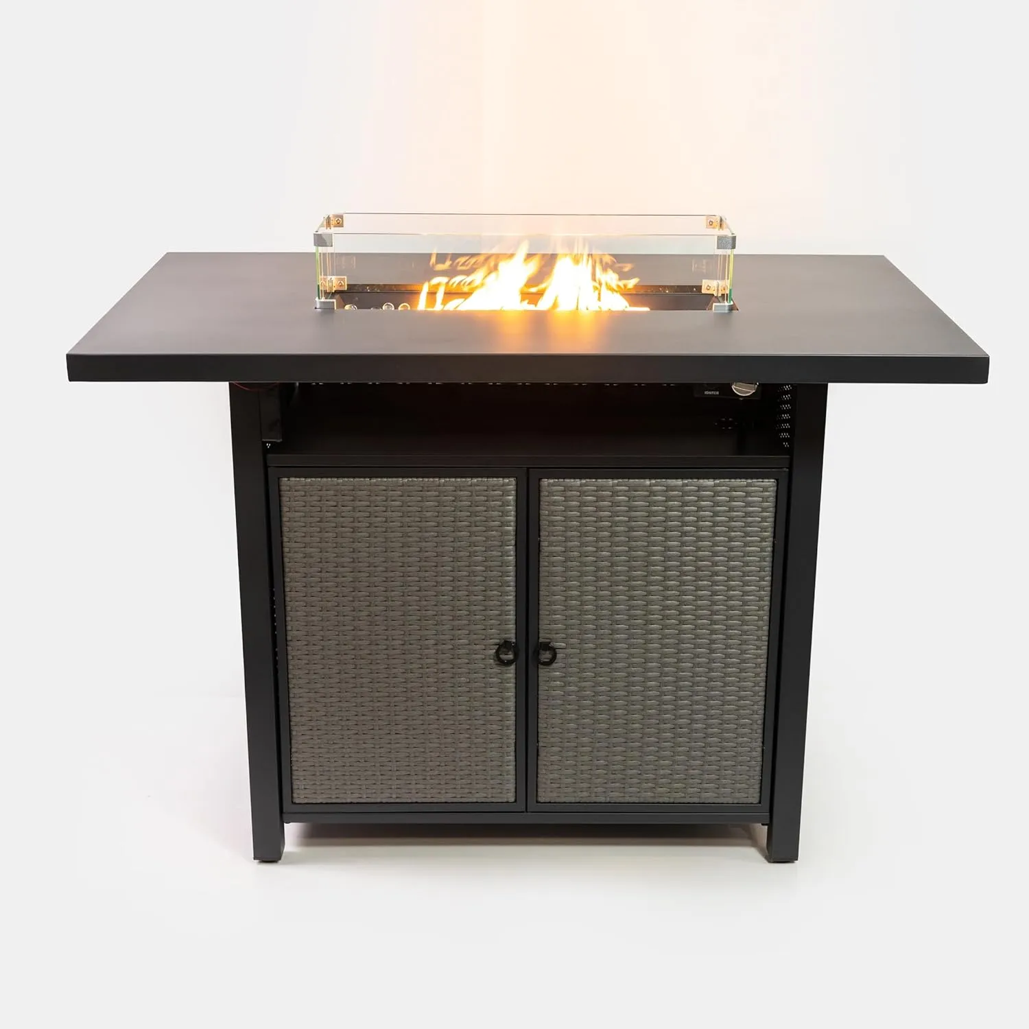 Propane Barstool Firetable - 55 Inch Outdoor Gas Fire Pit Table - 40,000 BTU Rectangular Fire Table for Warmth and Ambience - Outdoor Fire Table for Patio Deck Garden Backyard