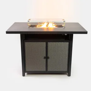 Propane Barstool Firetable - 55 Inch Outdoor Gas Fire Pit Table - 40,000 BTU Rectangular Fire Table for Warmth and Ambience - Outdoor Fire Table for Patio Deck Garden Backyard