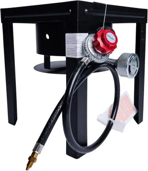 Propane Burner Stove Outdoor Portable Cooker Bbq Single Stove Gas Camping Cooking Professional Cast iron Lpg High Pressure 54,000 Btu