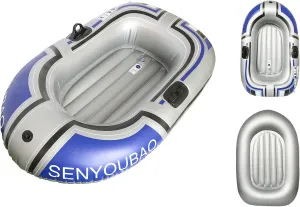ptlsy Inflatable Boat, Swimming Pool Lake Float Raft for Adults, Portable Fishing Boat Raft for Lake with Oars Hand Pump