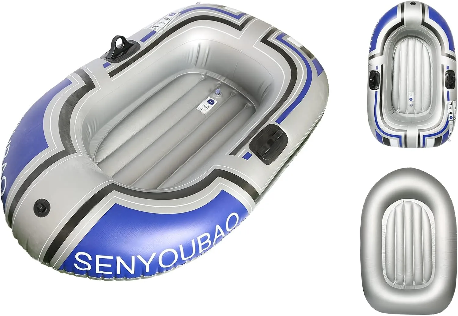 ptlsy Inflatable Boat, Swimming Pool Lake Float Raft for Adults, Portable Fishing Boat Raft for Lake with Oars Hand Pump