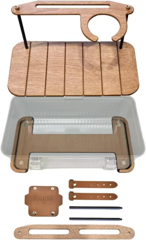 PUPACAMP Wooden Table and Dripper Accessories Compatible with Stanley Lunch Box 10qt (V2 Dripper Kit)
