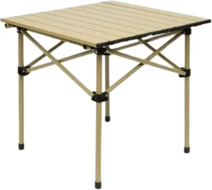 QIANDAHOM-Camping Table Foldable Square Table Table for 2-3 People, Outdoor Portable Camping Table with Aluminum Roll-Up Table Top and Carrying Bag, Strong and Stable