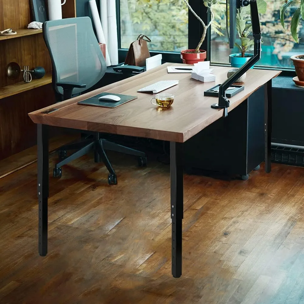 QLLY Adjustable Square Table Leg, 24-40 inch, 60-100cm, Home Office Custom DIY Table Legs, Furniture Leg Set (4, Black)