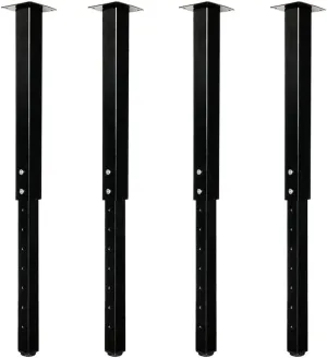 QLLY Adjustable Square Table Leg, 24-40 inch, 60-100cm, Home Office Custom DIY Table Legs, Furniture Leg Set (4, Black)