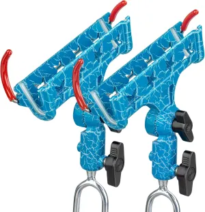 QualyQualy Fishing Rod Holder for Ground Bank Fishing, All Metal Self-Locking Fishing Pole Holder Large Adjustable Fishing Rod Racks Folding Holder 2 Pcs Fishing Accessories