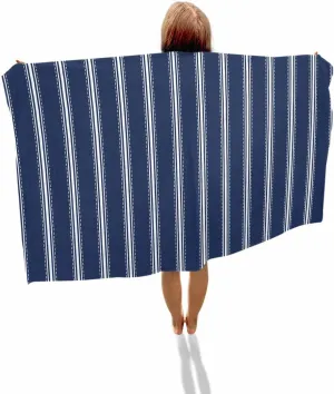 Quick-Drying Microfiber Beach Towel, Modern Simple Soft Absorbent Bath Shower Towels, Blue Stripe Lightweight Portable Towel/Blanket for Travel/Swimming Pool/Camping/Yoga/Gym，35x70 Inch