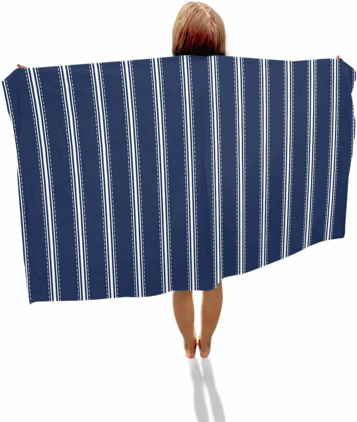 Quick-Drying Microfiber Beach Towel, Modern Simple Soft Absorbent Bath Shower Towels, Blue Stripe Lightweight Portable Towel/Blanket for Travel/Swimming Pool/Camping/Yoga/Gym，35x70 Inch