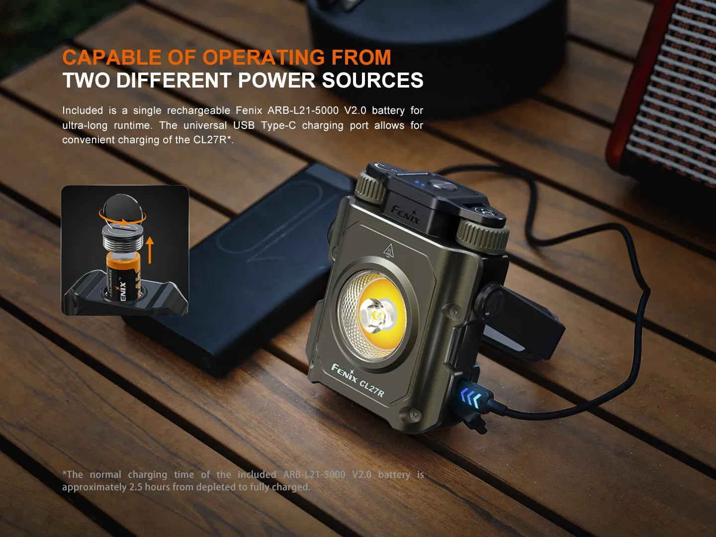 Rechargeable Lantern Fenix CL27R - Olive Green