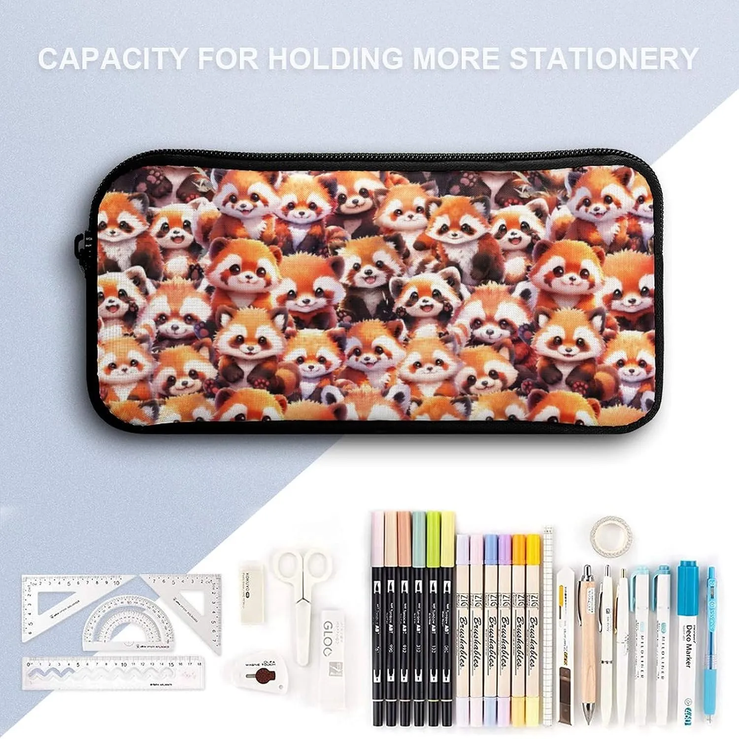 Red Panda Backpack with Lunch Box & Pencil Case for Kids Girls Boys School, 16 Inch Cute Red Pandas Bookbag, School Backpack for Students Children, Lightweight, Large Capacity