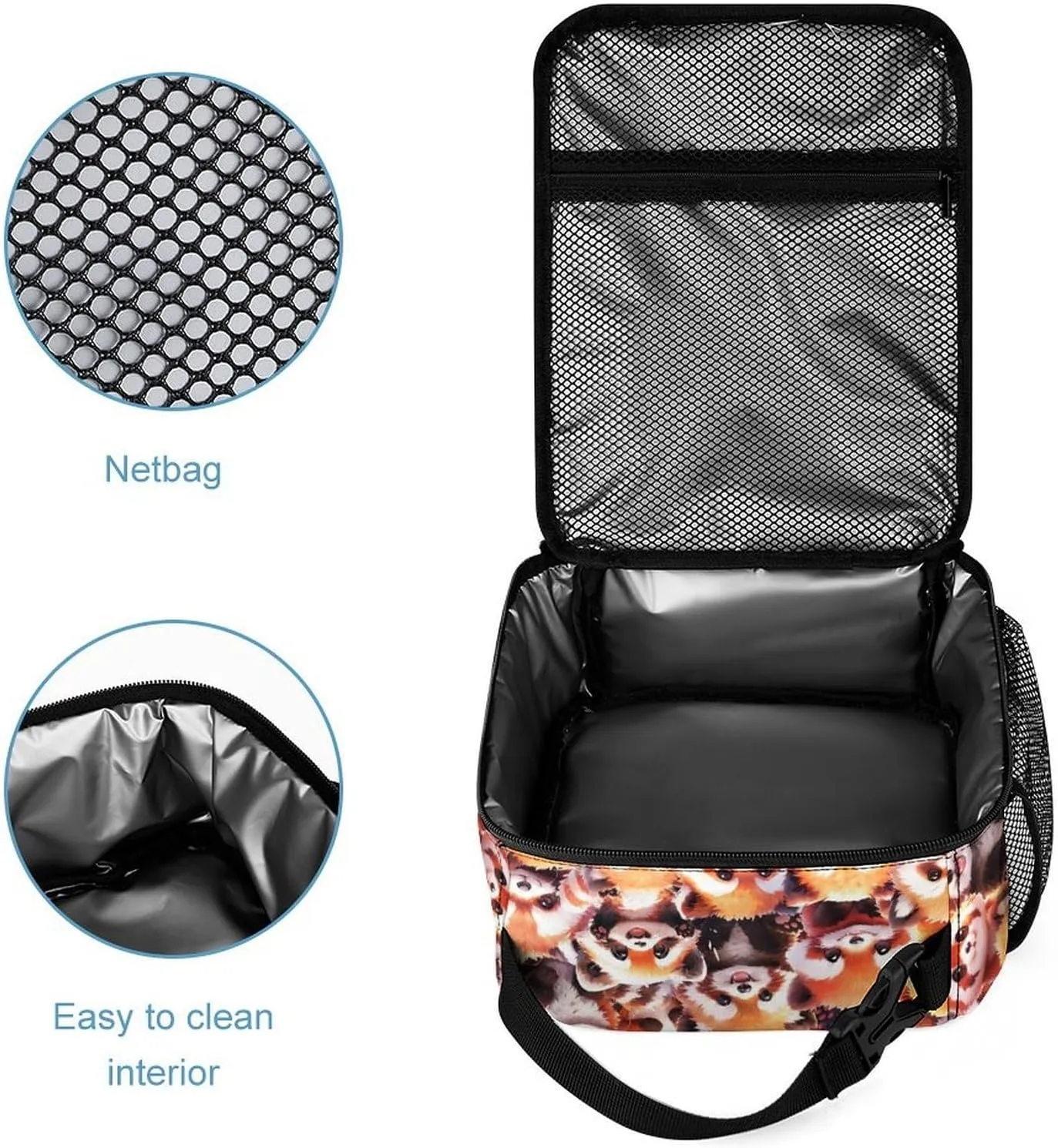 Red Panda Backpack with Lunch Box & Pencil Case for Kids Girls Boys School, 16 Inch Cute Red Pandas Bookbag, School Backpack for Students Children, Lightweight, Large Capacity