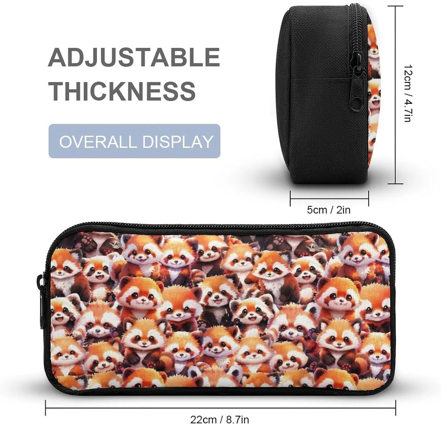 Red Panda Backpack with Lunch Box & Pencil Case for Kids Girls Boys School, 16 Inch Cute Red Pandas Bookbag, School Backpack for Students Children, Lightweight, Large Capacity