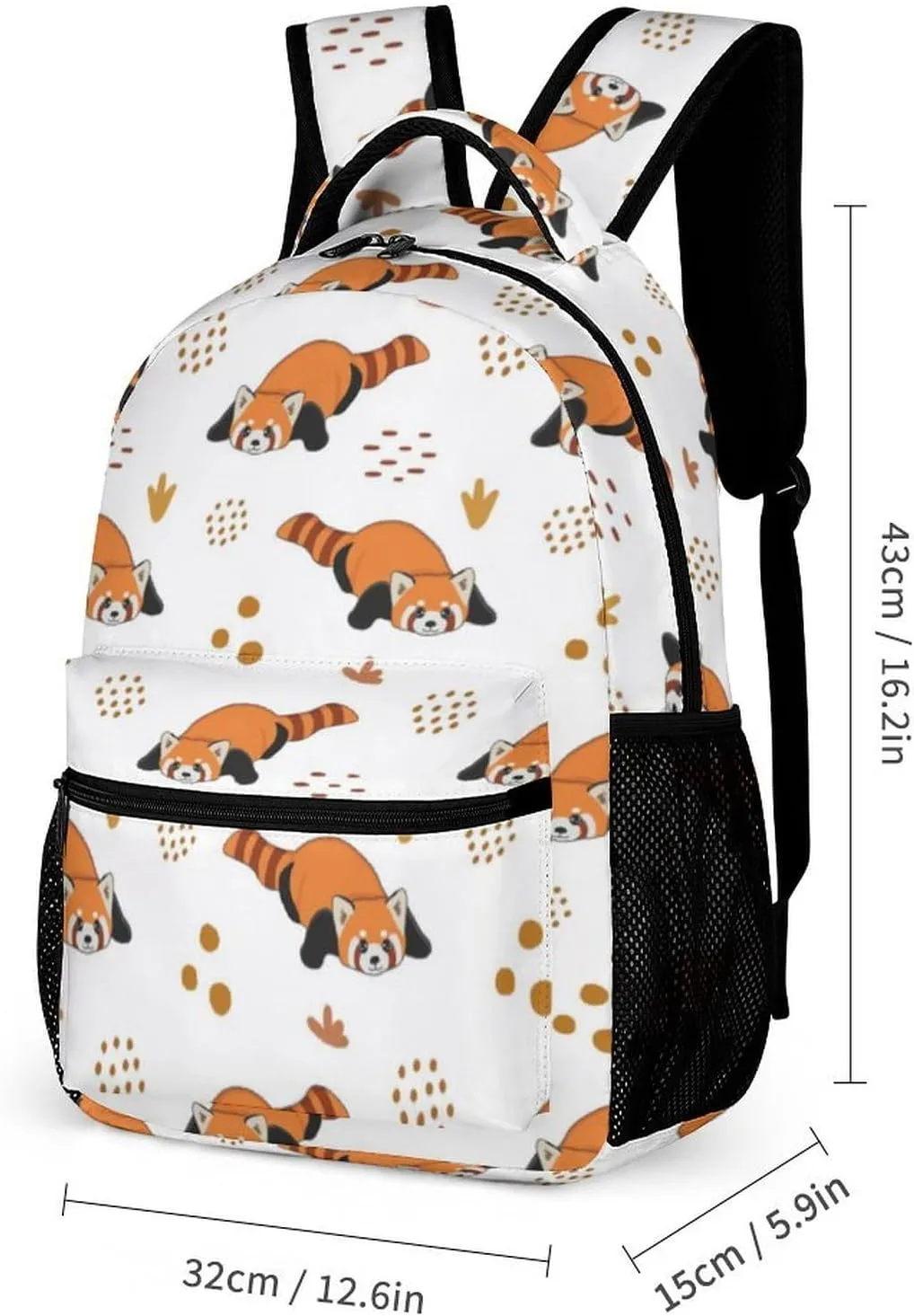 Red Panda School Backpack for Kids Girls Boys, 16 Inch Cute Red Pandas Themed Bookbag, Personalized School Backpack for Students Children, Lightweight, Large Capacity