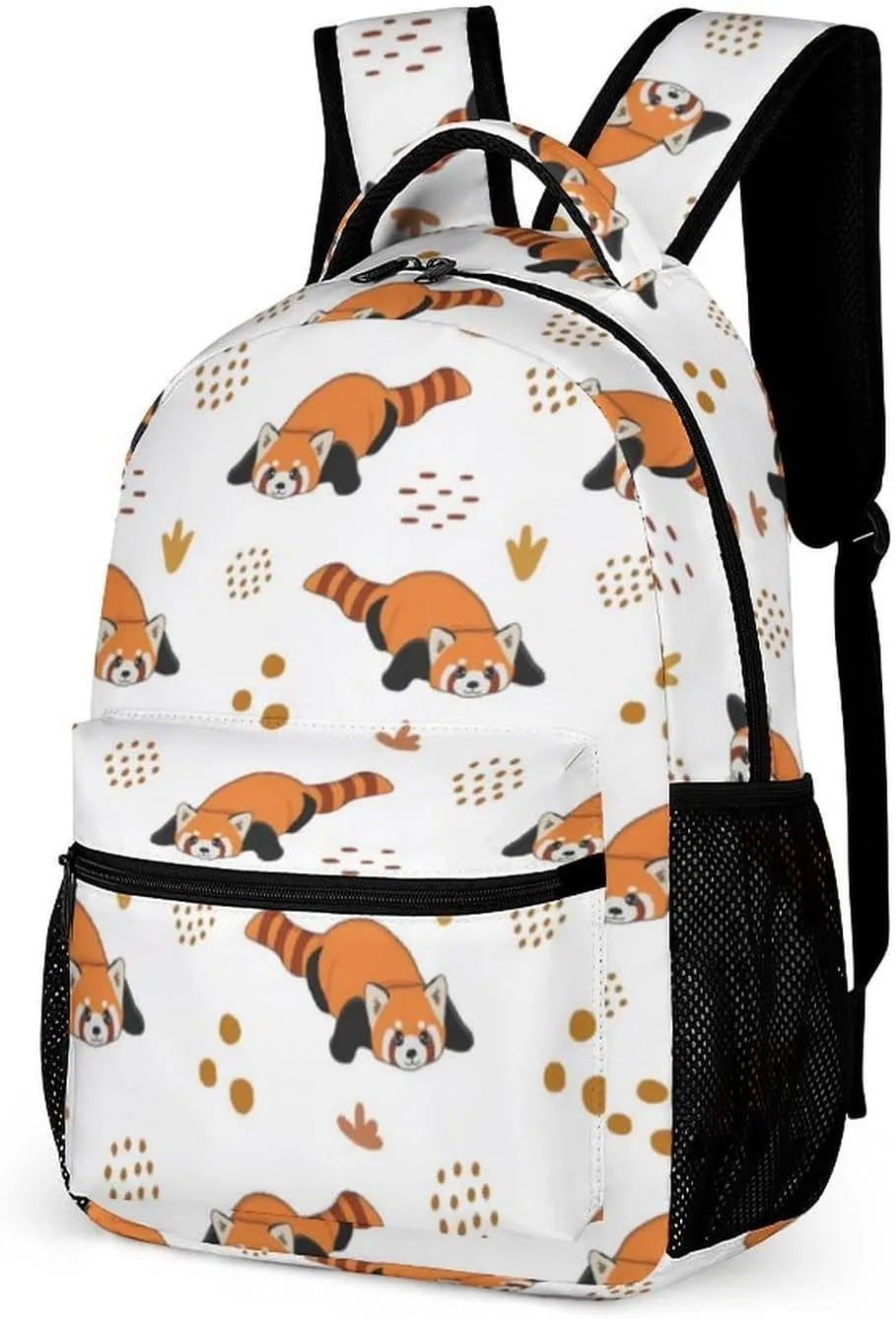 Red Panda School Backpack for Kids Girls Boys, 16 Inch Cute Red Pandas Themed Bookbag, Personalized School Backpack for Students Children, Lightweight, Large Capacity