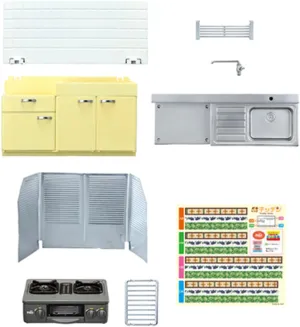 Rement Petit Sample Series Showa Retro Kitchen Approx. 8.7 x 5.7 x 3.5 inches (220 x 145 x 90 mm), PVC