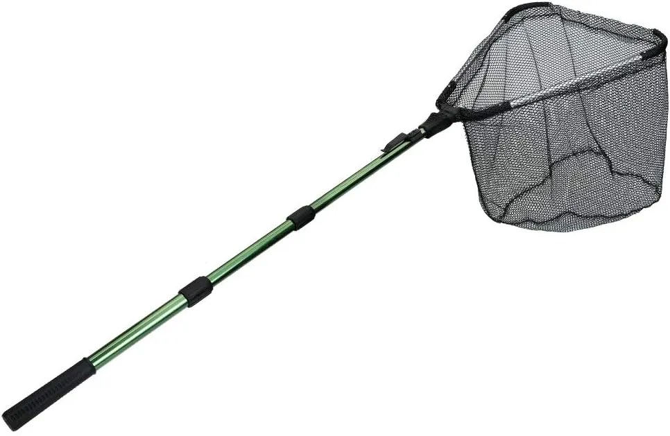 RESTCLOUD Fishing Landing Net with Telescoping Pole Handle, Fishing net Freshwater for Kids Men Women, Extend to 40-63 Inches