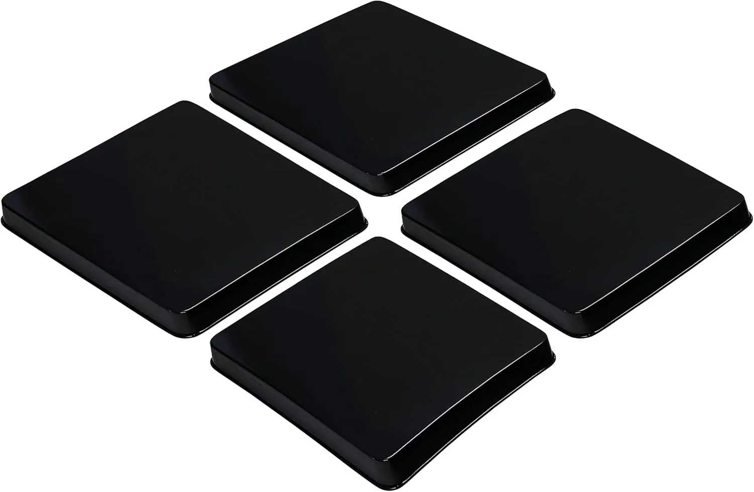 Reston Lloyd G-105-B Square Gas Stove Burner Covers, Set of 4, Black, 9" x 0.75" x 9" (Length x Width x Height)