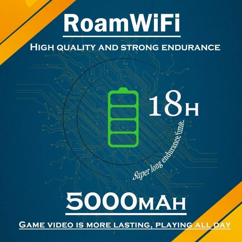RoamWiFi 4G LTE WiFi Mobile Hotspot, Local & International Coverage Travel Router in 170  Countries,No Contract or SIM Card Required,10 Connected Devices, US 50GB & Global 1GB Data 60Day