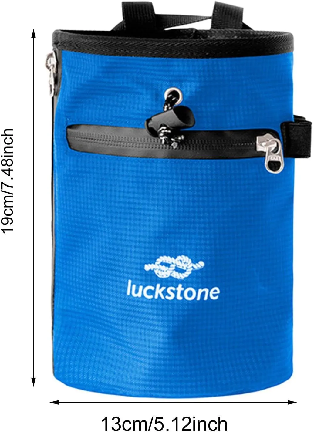 Rock Climbing Chalk Bag Adjustable Waist Belt Wear Resistant with Zipper Pocket for Bouldering Workout Disc Golf Pole Dancing