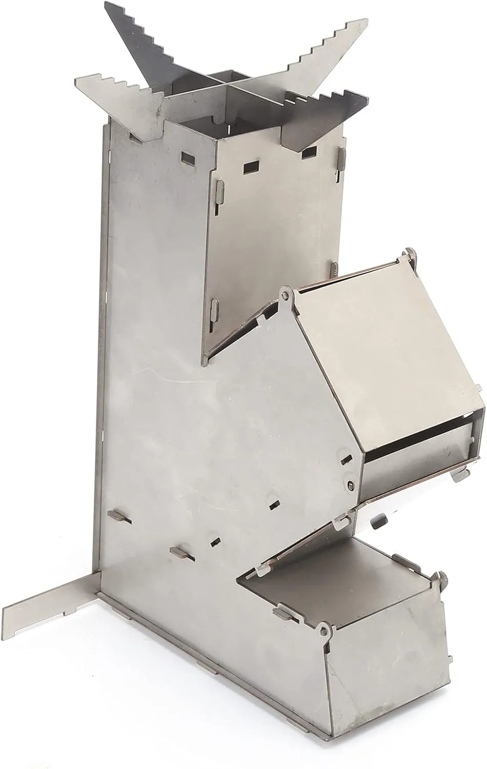 Rocket Stove, Portable Stainless Steel Detachable Backpacking Stove, Rocket Stoves For Cooking Wood Burning, Rocket Stove Camping, Suitable For Various Sizes Of Pots And Utensils