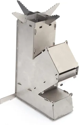 Rocket Stove, Portable Stainless Steel Detachable Backpacking Stove, Rocket Stoves For Cooking Wood Burning, Rocket Stove Camping, Suitable For Various Sizes Of Pots And Utensils