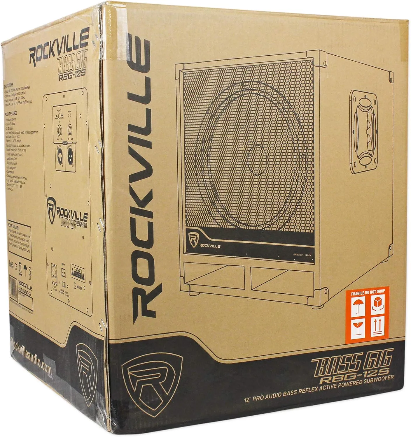Rockville New RBG12S Bass Gig 1400 Watt Active Powered PA Subwoofer DJ/Pro, 12 inch