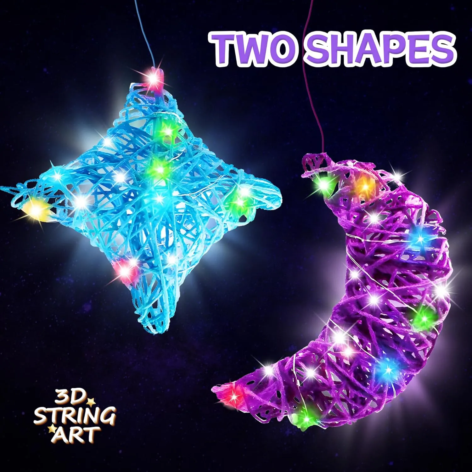 ROHSCE 3D String Art Kit for Kids, DIY Light Up String Art Lantern Kit Heart Arts and Crafts, Christmas Birthday Present for Kids 8-10, Gifts for Girls and Boys, Toys for 7 Year  Old
