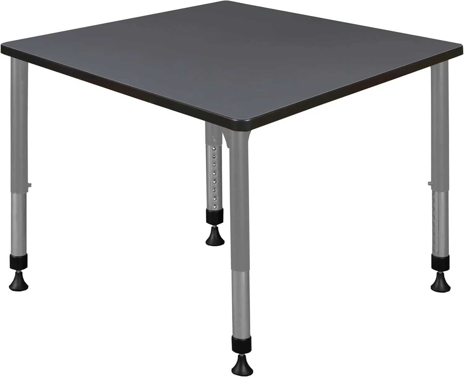Romig Trek 36 in. Square Height Adjustable Classroom Activity Table- Grey Top & Grey Base
