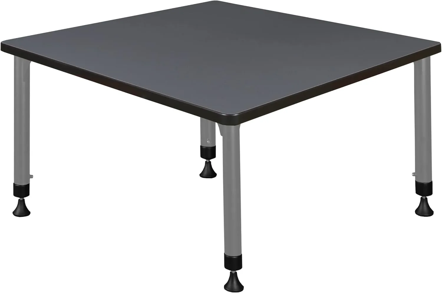 Romig Trek 36 in. Square Height Adjustable Classroom Activity Table- Grey Top & Grey Base