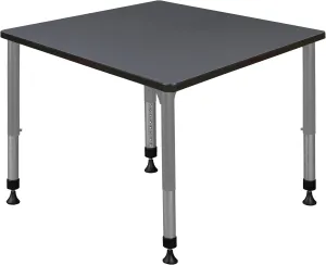 Romig Trek 36 in. Square Height Adjustable Classroom Activity Table- Grey Top & Grey Base