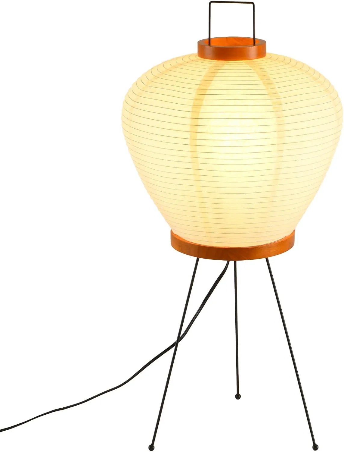 Round Rice Paper Floor Light,13" Nordic Design Rice Floor Lamp, Paper Lantern Bedside Light,Living Room Desk Lamp Bedrooms Paper Desktop Light