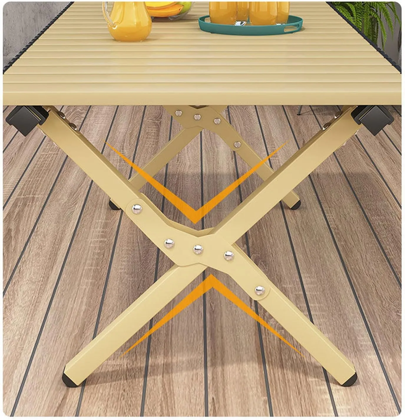 RUANLOV Small Folding Camping Table with Aluminum Table Top, Folding Table Roll Up Lightweight Foldable Table, Portable Table Camp Table (B 90cm with 4 Chairs)