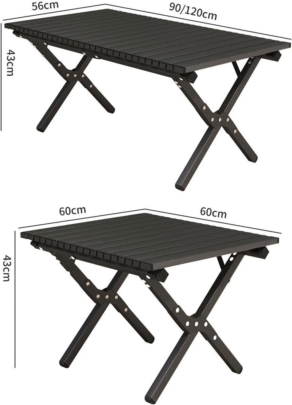 RUANLOV Small Folding Camping Table with Aluminum Table Top, Folding Table Roll Up Lightweight Foldable Table, Portable Table Camp Table (B 90cm with 4 Chairs)