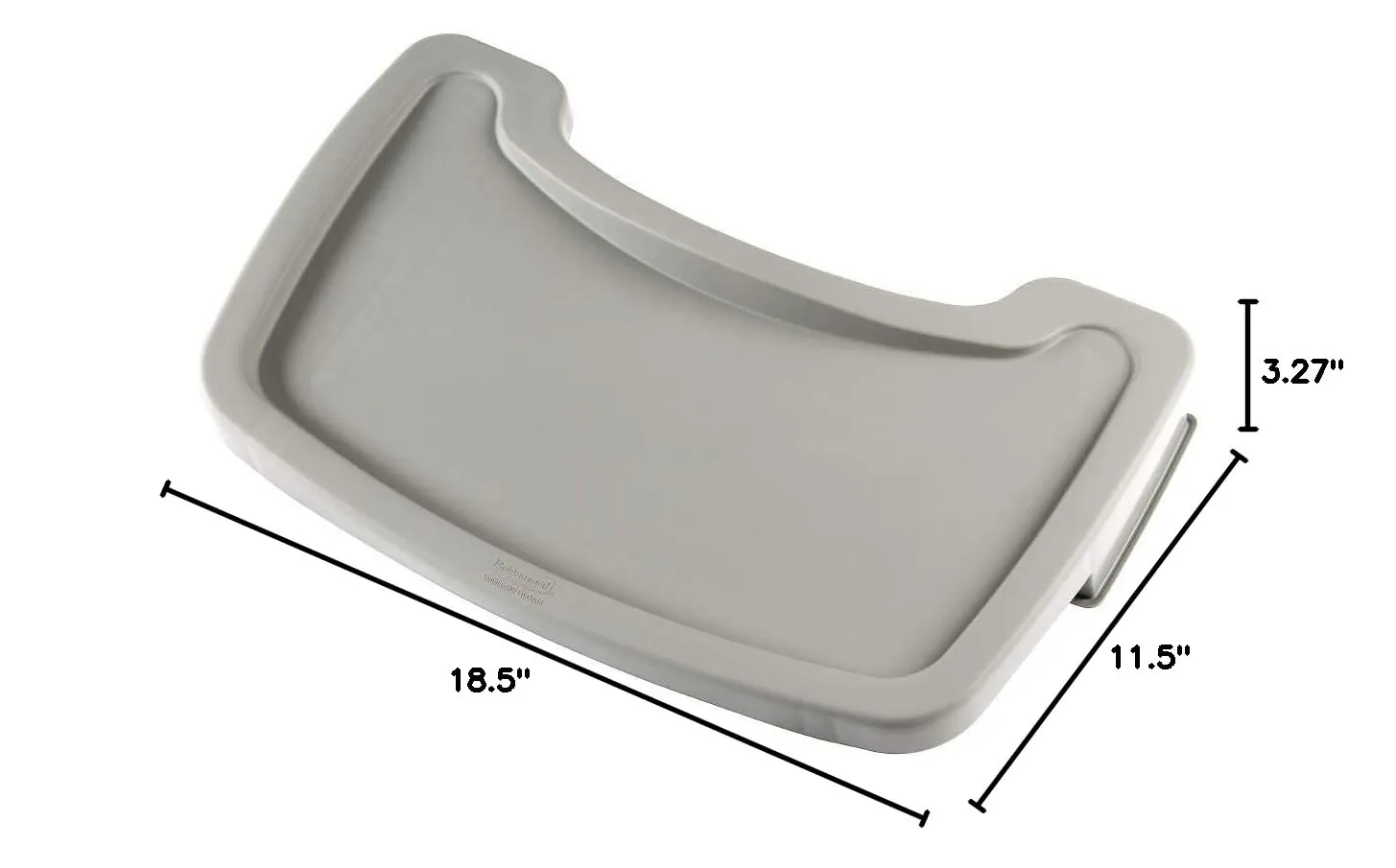 Rubbermaid Commercial Products High Chair Food Tray, 19.5-Inch, Plastic, Platinum, Easy Cleaning/Rinsing, Removeable Tray for Portable Highchair, Child/Baby/Toddler Food Table