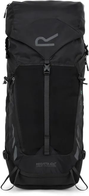 Rucksack Blackfell 45L, Reflective with Metal Frame Support - Perfect for Walking, Hiking, Camping & Trekking, Black, L, Casual