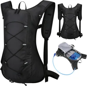 Running Hydration Vest, Waterproof Breathable Running Vest, 16.1x11.4x3.9 Running Water Vest with Reflective Strip, Zipper Running Backpack for Hiking Cycling Race, Hydration Vest
