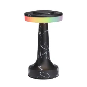 Rynx | Obright Portable Led Table Lamp With Touch Sensor, Rgb Light, Dimmable, Rechargeable Battery, Night Light For Children's Room, Nightstand Lamp, Bed Lamp, Black Marble