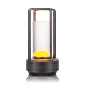 Rynx | Portable Metal Table Lamp For Indoor/Outdoor, Rechargeable Wireless LED Lamp, 3-Color Infinite Dimming Battery-Powered Small